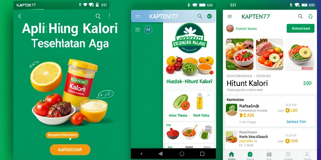 Antarmuka KAPTEN77 menampilkan fungsi hitung kalori yang sederhana dan efektif.