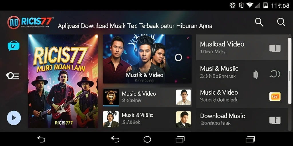 Tampilan antarmuka RICIS77 yang intuitif untuk Download Musik.