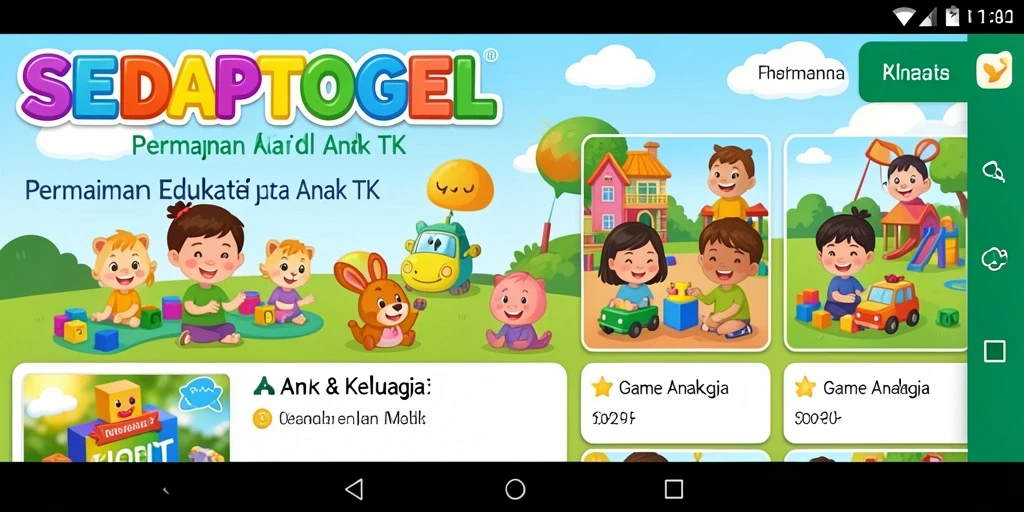 Tampilan antarmuka pengguna yang ceria dan edukatif.